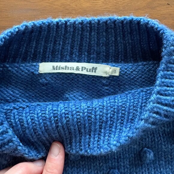 Misha & Puff Adult Popcorn Sweater Wool in Blueberry (Size 1) - Picture 4 of 5